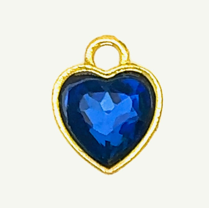 Something Blue Heart-Shaped Charm, gold