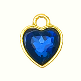 Something Blue heart rhinestone charm