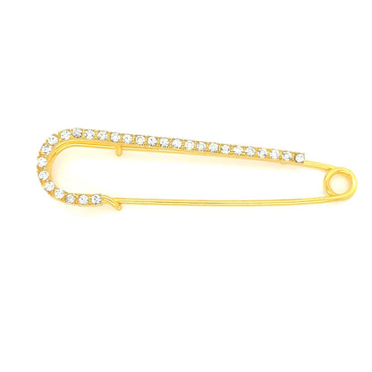 Rhinestone Safety Pin | Add-On, Bright Gold