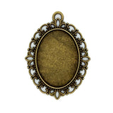 Lace Oval Pendant, Bronze