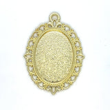 Lace Oval Pendant, Light Gold