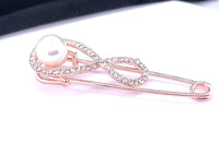 Rose gold Large pearl brooch pin -