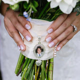 DIY Kit Oval Lace Wedding Bouquet photo charms & heart