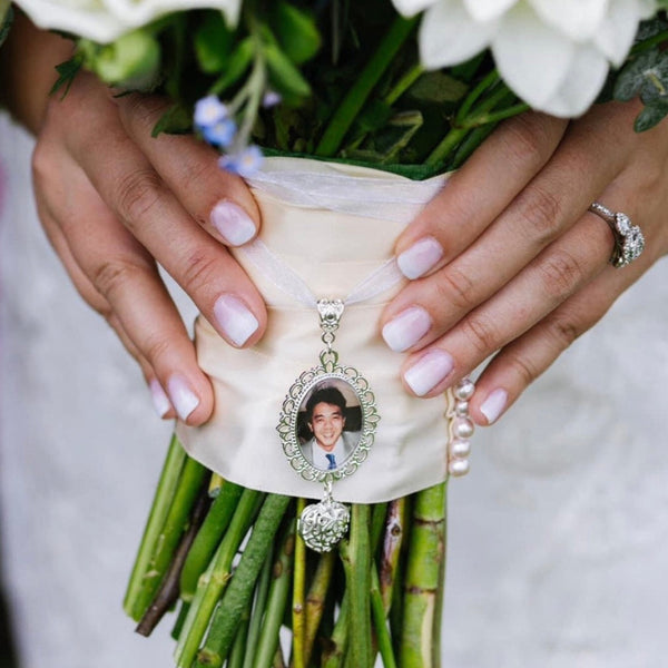 Wedding Bouquet photo charms & heart (up to 5 photos) – Wedding Bouquet  Charms