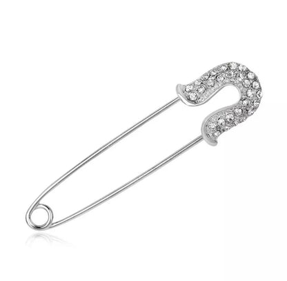 Rhinestone fancy safety pin embellished