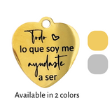 Spanish Wedding Saying Heart Charm