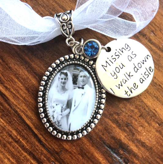 Gift for bride memorial charm something blue