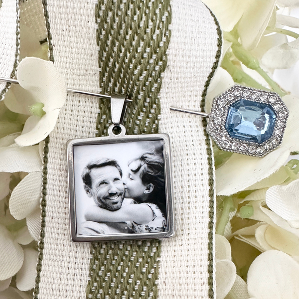 bouquet charm bride to be something blue and silver square 
