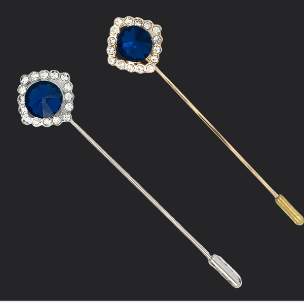 rhinestone lapel pin for men blue for wedding brooch