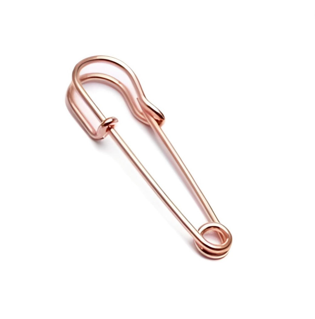 Small Safety Pin Brooch, Rose Gold