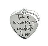 Spanish Wedding Saying Heart Charm