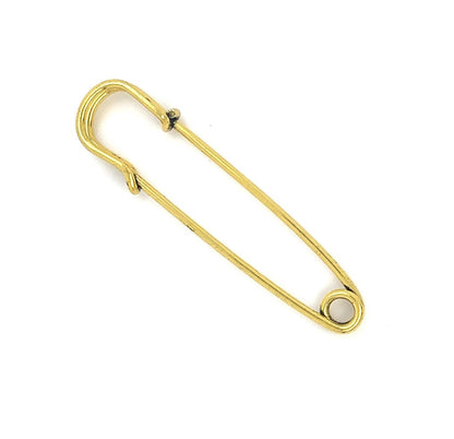 Small Safety Pin Brooch, Antique Gold