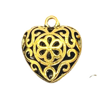 Vintage Filagree Heart Charm