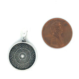 antique silver small round photo locket