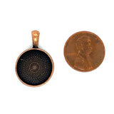 antique copper small round photo locket