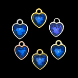 blue heart charm rhinestone small 