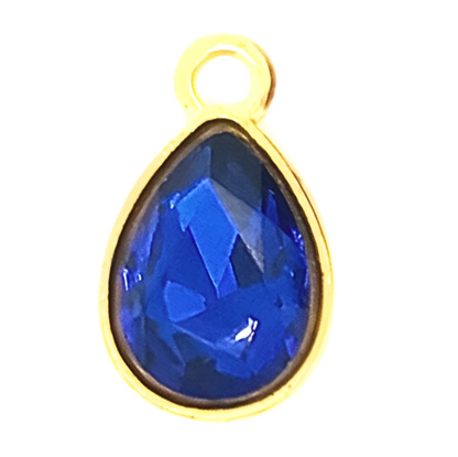 Something Blue Teardrop Rhinestone Charm