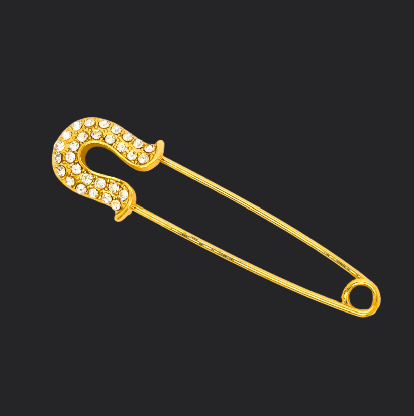 gold fancy safety pin