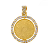 Double-Sided Rhinestone Memorial Pendant, Bright Gold