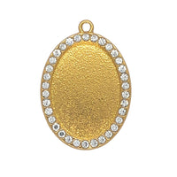 Oval Rhinestone Pendant Base Setting 18x25mm