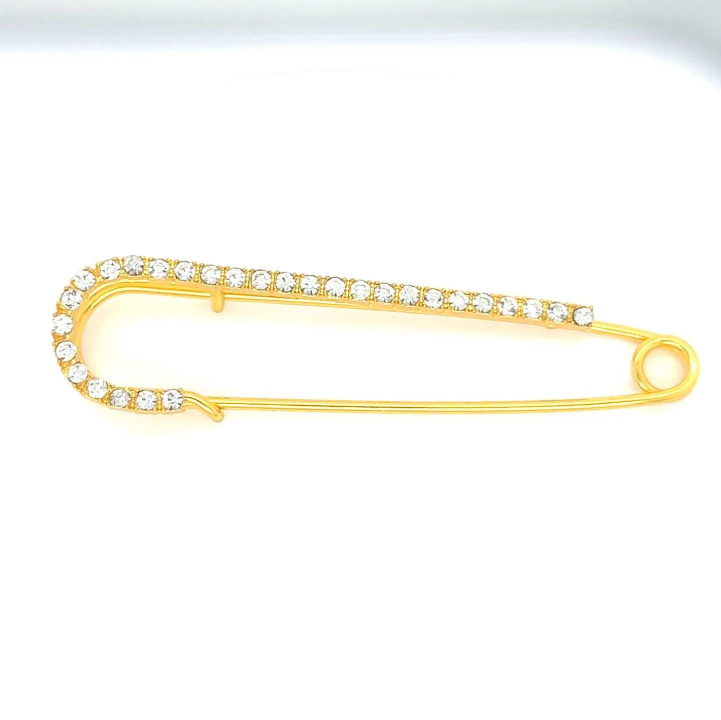 Large rhinestone pin safety brooch