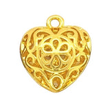 Filigree Heart Charm | Add-On, Bright gold