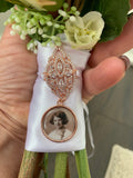 Custom Wedding Something Old photo Memory charm to attach to bride bouquet Gift for wedding bridal shower - Remembering Loved ones Boutique