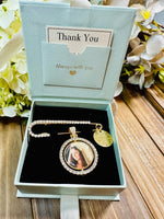 Double sided Wedding photo Memory charm to attach to bride bouquet Gift for wedding bridal shower - Remembering Loved ones