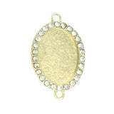 Lace Oval Charm,  Light Gold