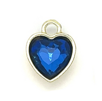 Something Blue heart rhinestone charm