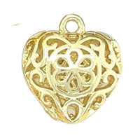 Filigree Heart Charm | Add-On, Light Gold