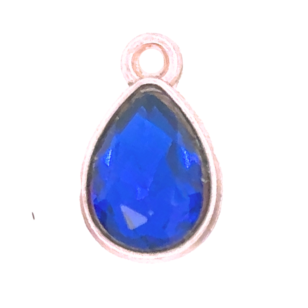 Something Blue Teardrop Rhinestone Charm