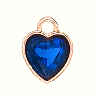 Something Blue heart rhinestone charm