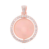 Double-Sided Rhinestone Memorial Pendant, Rose Gold