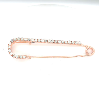 Large rhinestone pin safety brooch