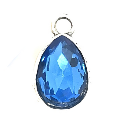 Something Blue Teardrop Rhinestone Charm