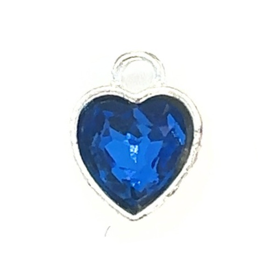 Something Blue heart rhinestone charm