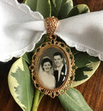 Wedding Bouquet photo charm made with your Photo inserted Wedding memorial keepsake