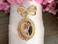 Wedding Bouquet charm with your Photo inserted Wedding memorial keepsake