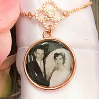 Custom Wedding Something Blue photo Memory charm to attach to bride bouquet Gift for wedding bridal shower - Remembering Loved ones