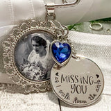 Wedding memorial keepsake charm and pin for bride blue