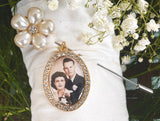 Wedding Bouquet Memory photo charm and pin for brides bouquet or groom Gift for bridal shower - Remembering Loved ones