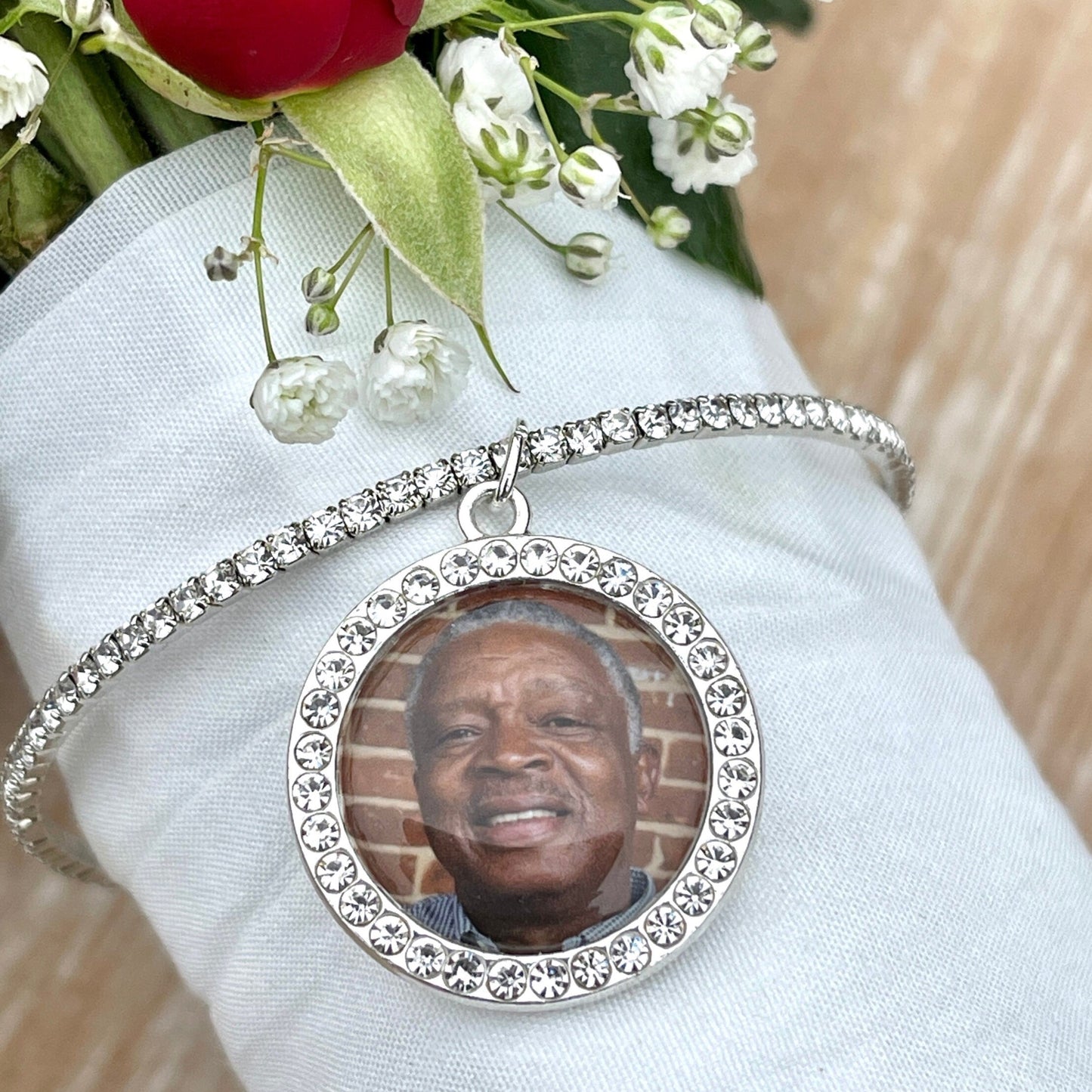 Walk me down the aisle Wedding memorial photo jewelry for brides bouquet Gift for wedding bridal shower - Remembering Loved ones