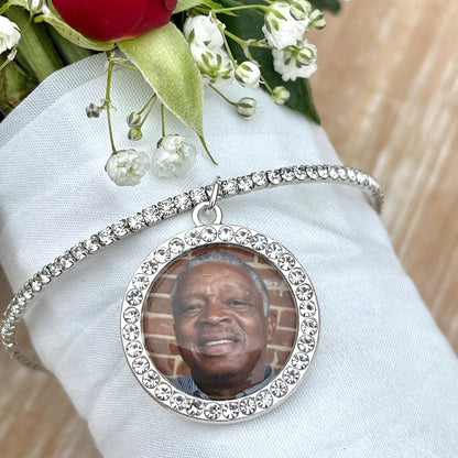 Walk me down the aisle Wedding memorial photo jewelry for brides bouquet Gift for wedding bridal shower - Remembering Loved ones