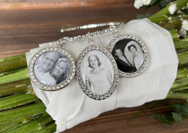Walk me down the aisle Wedding memorial photo jewelry for brides bouquet Gift for wedding bridal shower - Remembering Loved ones