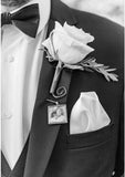 Grooms Boutonniere Memorial Wedding Photo charm Keepsake - Carry the memory of your loved ones - Great gift for groomsman DIY or Custom Made
