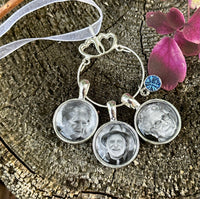 Walk me down the aisle - Custom made with your photo Inserted wedding Jewelry charms to hang from bouquet Photo memory pendant for keepsake