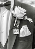 Grooms boutinere in memory of DIY Walk me down the aisle - Wedding Jewelry charm and Pin to hang from bouquet - Photo keepsake