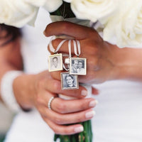 Walk me down the aisle - Wedding Jewelry charms to hang from bouquet - Photo memory pendant for keepsake includes everything you need